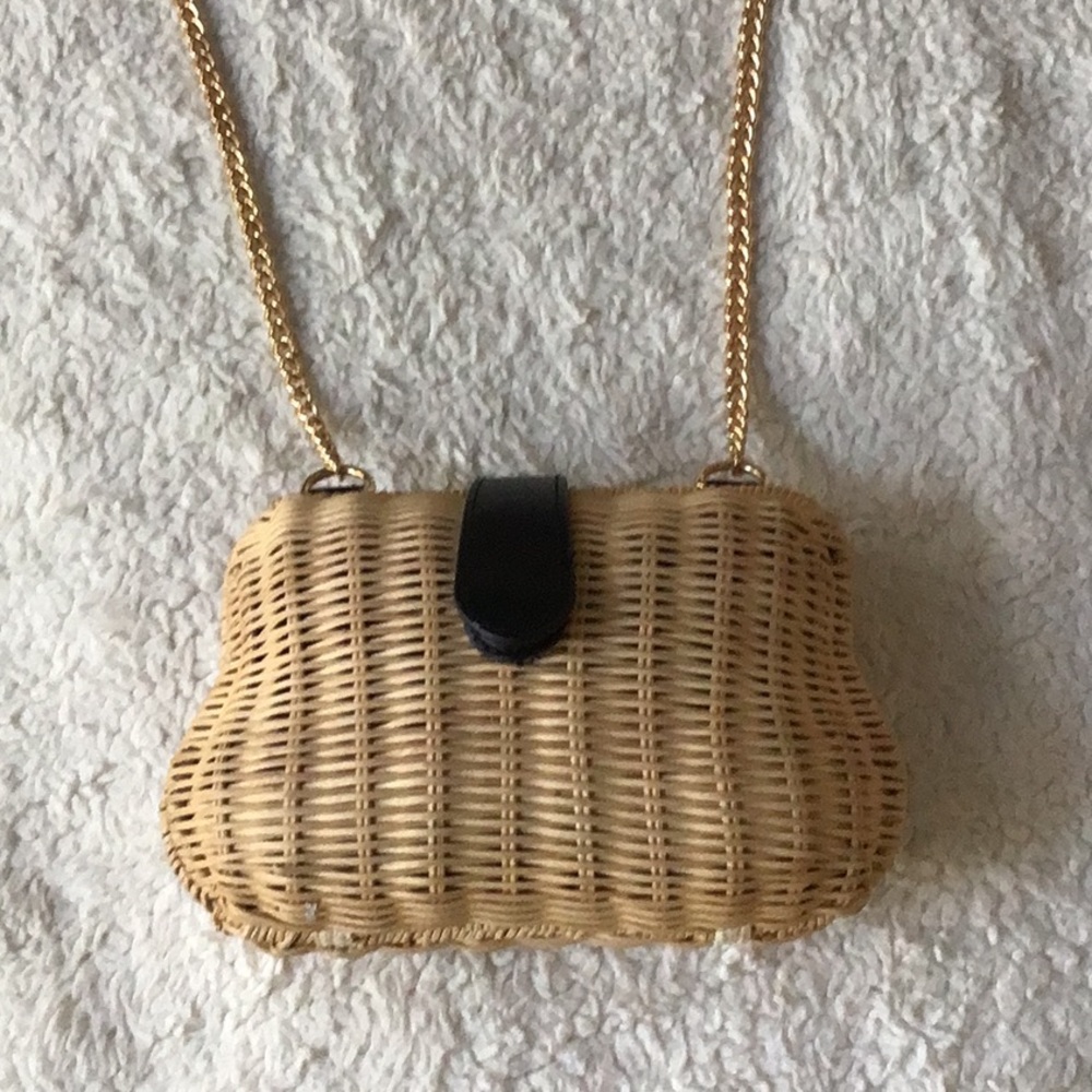 Wicker Leather Gold Pocketbook